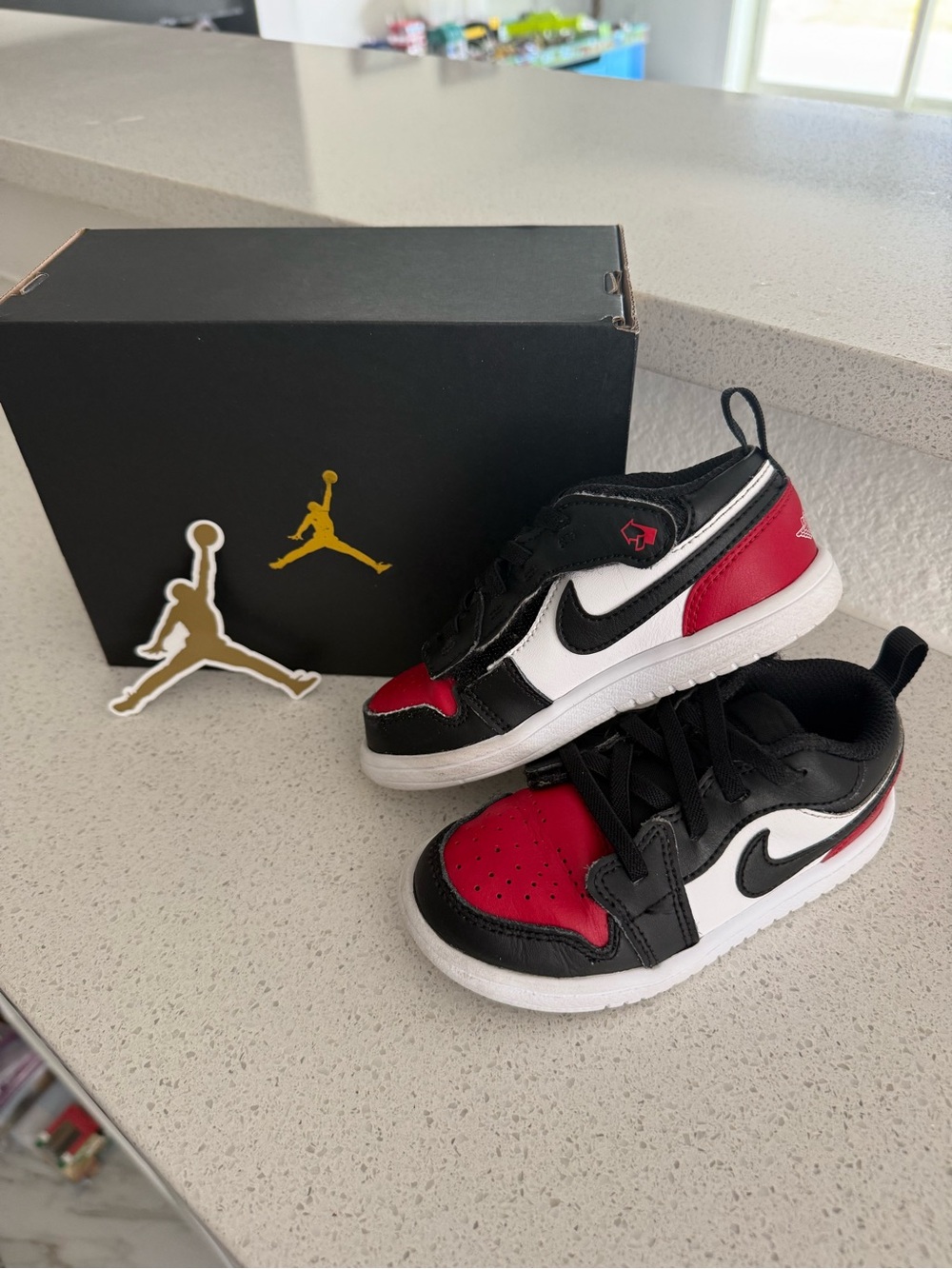 Nike Jordan 1 Low Alt Sneakers in Red/Black/White Size 9